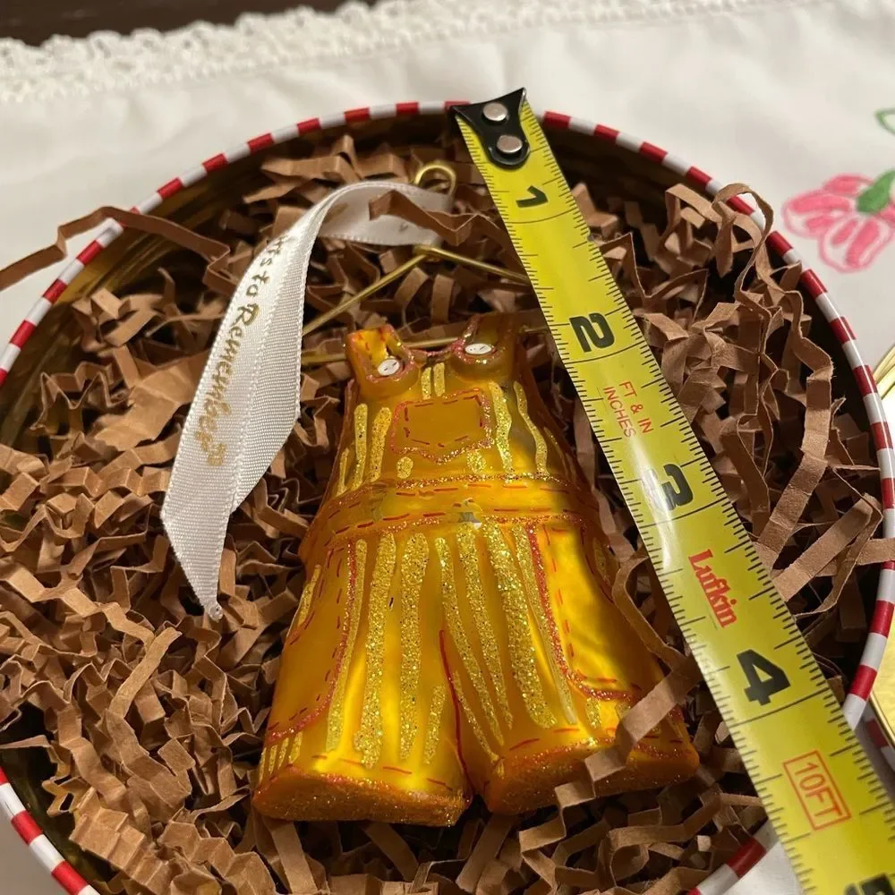 Ornaments to Remember Yellow Glass Knickers on a Metal Hanger Ornament